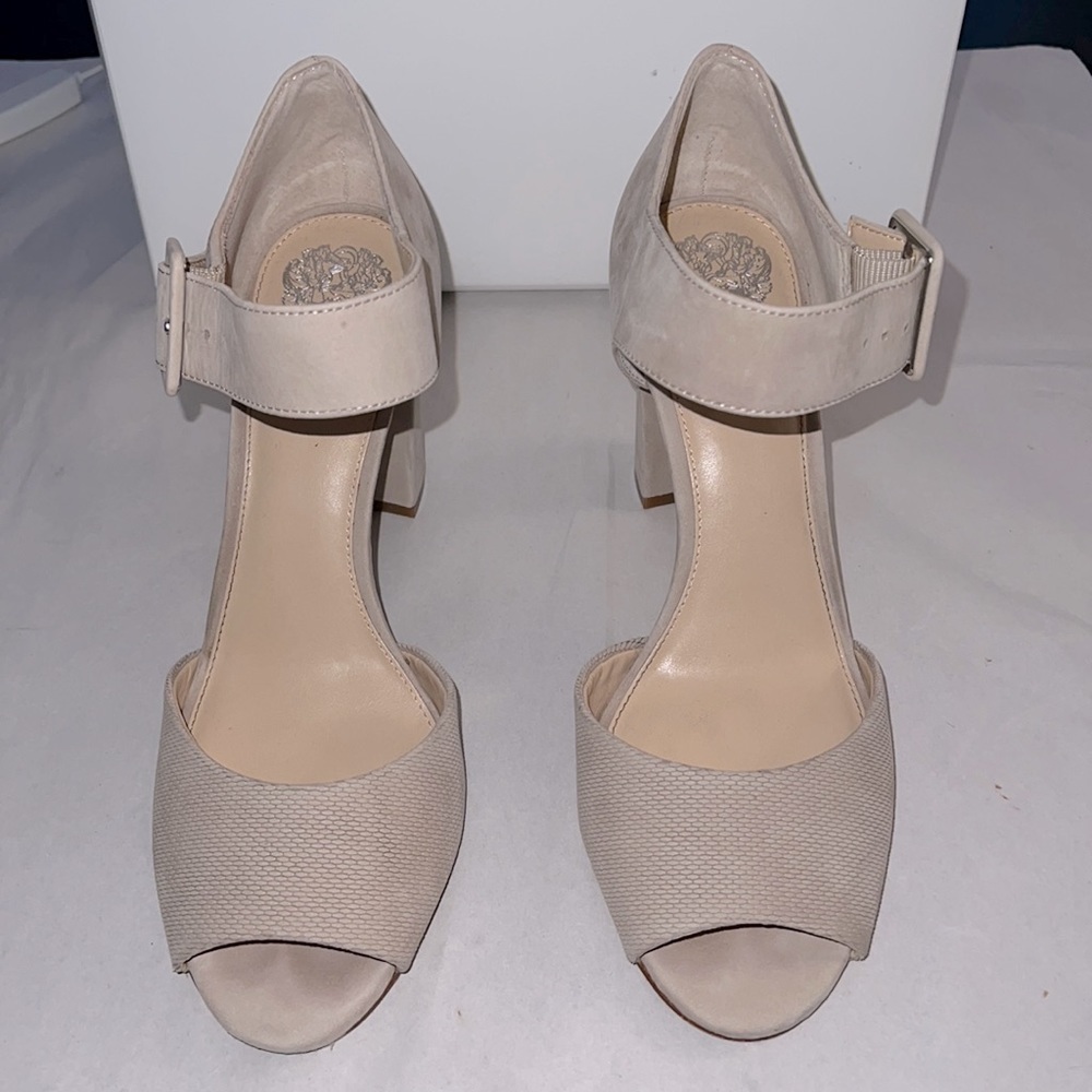 Vince‎ Camuto Shelbin 3 Safari woven Nubuck leather block heel shoes Sz 10 M